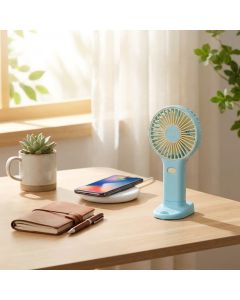 Mini Ventilador de mão e mesa (600020) com suporte de telefone Recarregável USB Com Cabo