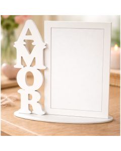Porta Retrato AMOR MDF Decorativo Presente Dia das Mães Namorados Casal Aniversário Mesa Sala Quarto