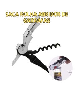 Saca Rolha Abridor de Garrafas Vinho Cerveja Cortador 12cm Aço Inox Kit 4 ou 6 Unidades Prático