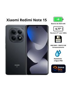 Smartphone Xiaomi Redmi Note 15 5G 256 8GB RAM AMOLED 120Hz Câmera 108MP Resistência a Àgua IP66