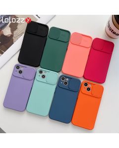 Proteção Da Câmera Deslizante Capa De Silicone Macia Para iPhone 15 14 13 12 11 Pro XS Max XR 7 8 5 Plus Do Pára-Choques