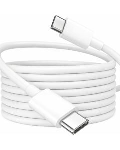 Cabo 2 metros 60w branco de borracha reforçada de carregamento rapido compativel Samsung Motorola Xiaomi MacBook