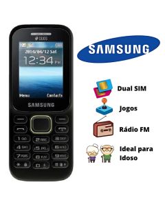 Celular Samsung SM- B315E 4G Simples Para Idosos Ou Rural Dual Sim Tela 5.08 Câmera Fm Preto