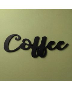 Recorte Coffee MDF Preto 25x10 Aplique Parede Lettering Cantinho do Café Cozinha Decoração Cafeteria