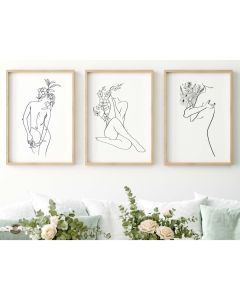 Quadro Decorativo Abstrato mulheres linhas , decoração casa Quadro Decorativo linhas Minimalistas tamanho grande Decoração para sala casa cozinha quarto Quadro decorativo Mulheres abstrata Moderno Decoração Corpo Retro arte #28