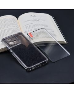 Capa Anti-impacto Colorida C/brilho Para Moto EDGE 40 NEO Com Película Curvada