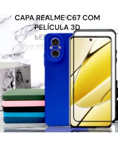 Capa Silicone Aludada Realm C67 Com Película 3D