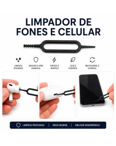 Limpador de Fones de Ouvido e Celular Ferramenta para Limpar Entrada USB Tipo-C Conectores Universal