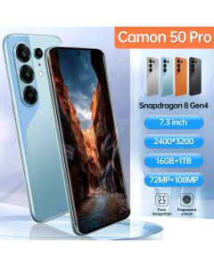 Smartphone Android desbloqueado Camon 50 Pro, tela grande de 7,3 polegadas, 4GB de RAM, dual chip