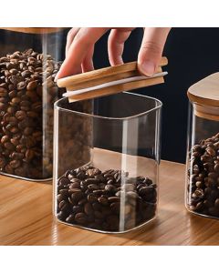 OFERTA Pote Acrílico Com Tampa Quadrado Vedação Transparente Universal 1000ml 800ml 500ml