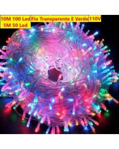 OFERTA Pisca Pisca 110V 100 Leds 10M ou 50 Leds 5M Luz Árvore Natal Multiuso Decoração Janela