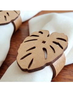Kit Porta Guardanapo Costela de Adão - MDF 3mm - Cru - Design Moderno Mesa Posta