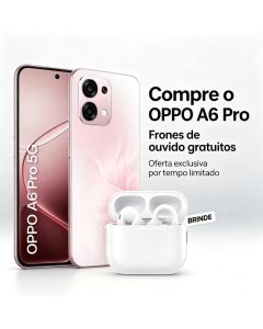 Produto Oficial Original OPPO Kit Celular A6 Pro 8GB/256GB, bateria 6500mAh, câmera 50MP rosa +brinde fone aberto branco