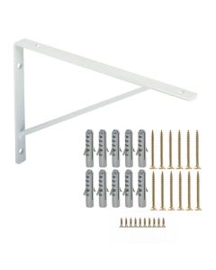 12 X Suporte Mão Francesa Prateleira 25cm Parafusos + Buchas