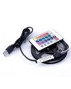Fita de LED RGB 5050 Flexível  5V DC 3m IP20 usb  + Controle Remoto