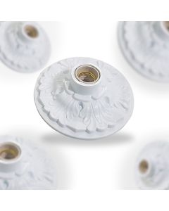 Kit 10 Plafonier Plafon Colonial Branco Soquete Teto lustre redondo luminária,casa e decoração