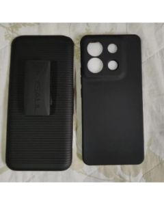 Capa  Suporte de Cintura  para Motorola Moto G15 com capa camurça+PELICULA 3D