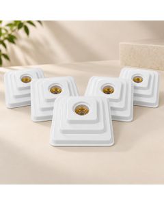 Kit 5 Plafons Pirâmide Branco Soquete E27 Sobrepor Teto Globo Quarto Sala Cozinha Corredor