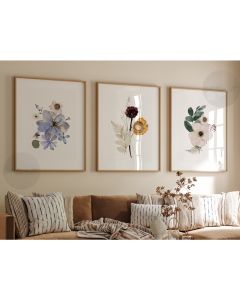 Quadro Decorativo Flores Botânico minimalista , decoração casa Quadro Decorativo Decoração Flores Retro arte #51