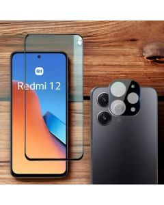 Película De Vidro 3D Redmi 12 4G , Película Câmera e Película Privativa