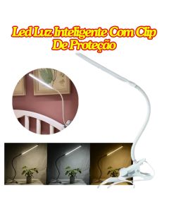 Luz Led Para Leitura 75Cm Com Clip De Proteção Ocular Inteligente Multiuso Com Ajuste De Brilho