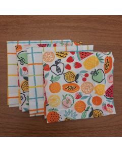 Kit com 4 jogo Americano americano guardanapo Infantil Escolar lancheira tricoline misto algodão 29x29cm