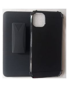 Capinha Para iPhone 11 Tela 6.1 Preta + Suporte Cintura com capa de silicone reforçada