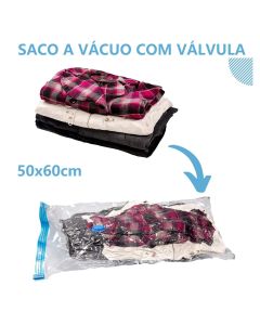 Saco A Vácuo 50x60cm Com Válvula Para Bomba Organizador Para A Casa  Reduz Em 3 vezes Tamanho