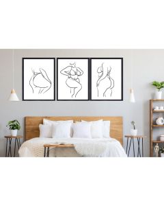 Quadro Decorativo Abstrato mulheres linhas , decoração casa Quadro Decorativo linhas Minimalistas tamanho grande Decoração para sala casa cozinha quarto Quadro decorativo Mulheres abstrata Moderno Decoração Corpo Retro arte #51