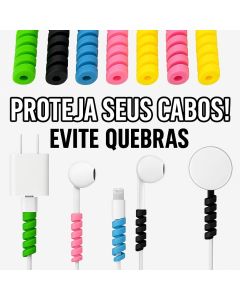 Protetor Espiral para Cabo de Carregamento Fone de Ouvido Tablet