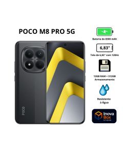 Smartphone Xiaomi POCO M8 Pro 5G 512GB 12GB RAM AMOLED 120Hz Bateria 6500mAh