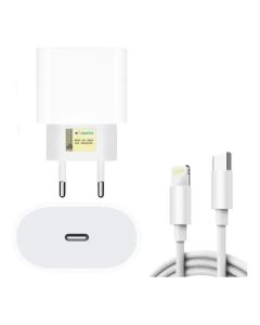 Fonte Carregador iPhone 20W + Cabo USB-C Lightning iPhone Carregamento Rápido e Seguro
