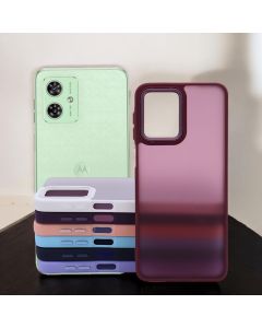 Capa Protetora Fosca Borda Colorida para Moto G54