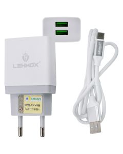 Carregador USB-C Rápido 2 Entrada USB Para Iphone Android