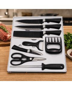 Kit Jogo De Facas Churrasco Inox Antiaderente Profissional