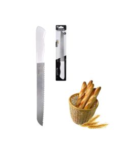 Faca de Pão Bolo Torta Lâmina Aço Inox 32,5cm Original Line Cabo Branco Serra Serrilhada