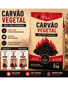 Carvão Vegetal Para Churrasco 2kg 4kg 6kg