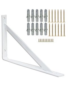 12 X Suporte Mão Francesa Prateleira 20cm Parafusos + Buchas