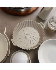 OFERTA Forma Cesto de Cozimento 16x13.5x4.8 Air Fryer Redonda de Silicone Assadeira Flexível Reutilizável Forro AirFryer