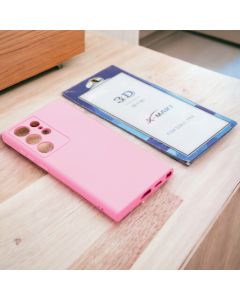 Capa Silicone Aveludada Modelo Galaxy S24 Ultra Com Pelicula 3D