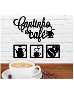 Kit 3 Plaquinhas + letreiro Para Decoração Cantinho Do Café mdf 3mm