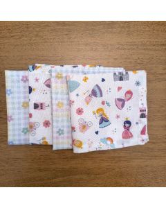 kit 4 guardanapos Infantil Princesa Escolar lancheira  tricoline misto 29cm x 29cm