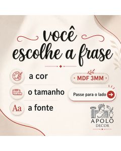 Frase Personalizada em MDF 3MM Para Parede Letreiro Decorativo Com Nome Frase Cor E Tamanho Sob Medida