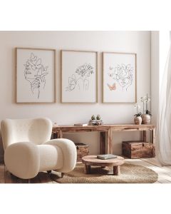 Quadro Decorativo Abstrato mulheres linhas , decoração casa Quadro Decorativo linhas Minimalistas tamanho grande Decoração para sala casa cozinha quarto Quadro decorativo Mulheres abstrata Moderno Decoração Corpo Retro arte #41