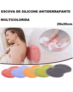Escova Tapete Esfoliante Antiderrapante 200 Ou 123G Para Banheiro Massageadora Limpeza Costas E Pés