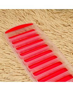 Forma de Gelo com 10 Cavidades Retangular de Silicone e Plástico Colors 29 x 11,5 cm