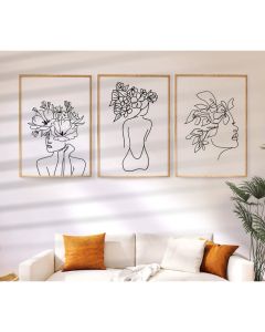 Quadro Decorativo Abstrato mulheres linhas , decoração casa Quadro Decorativo linhas Minimalistas tamanho grande Decoração para sala casa cozinha quarto Quadro decorativo Mulheres abstrata Moderno Decoração Corpo Retro arte #43