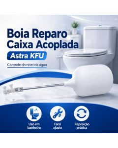 Mecanismo Entrada Caixa Acoplada Astra KFU Boia Reparo Vaso Sanitário Regulagem Nível e Vazão de Água