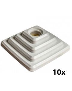 Kit 10 Plafon Plafonier Piramide Quadrado Branco Teto
