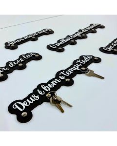 Porta Chave de Parede sem Furo Decorativo Moderno Mdf preto Inspirador